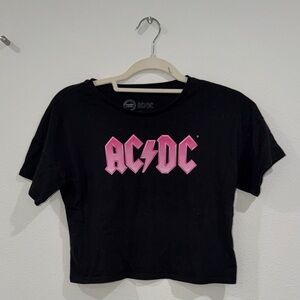 Wonder Nation Black Crop Top with Pink Logo